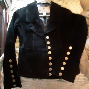 NWOT Black Suede BB Dakota Officers Coat